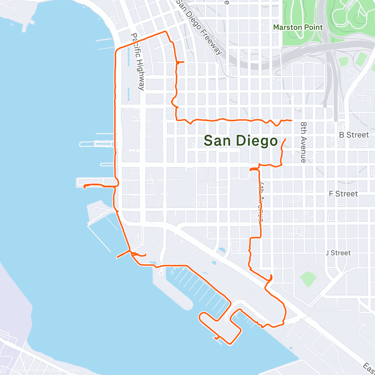 Map of the activity, San Diego