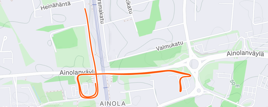 Map of the activity, Night Ride