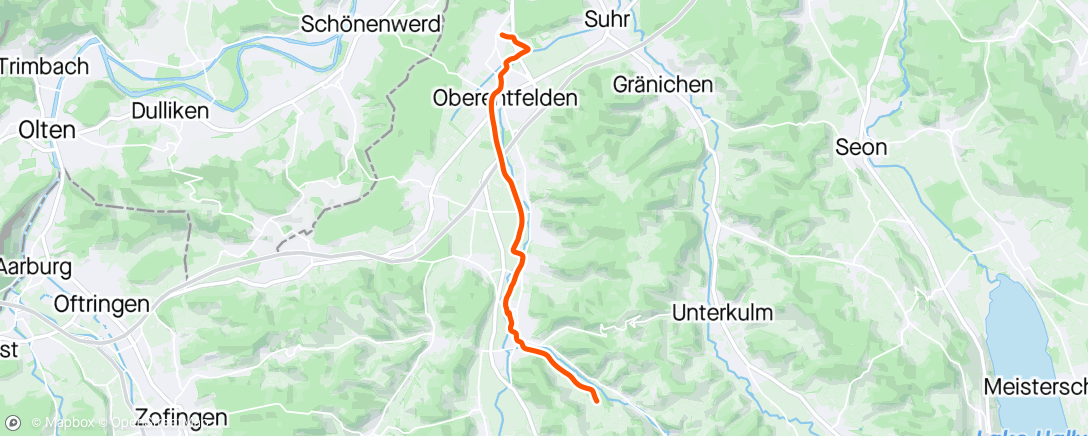 Map of the activity, Gravel-Fahrt am Abend