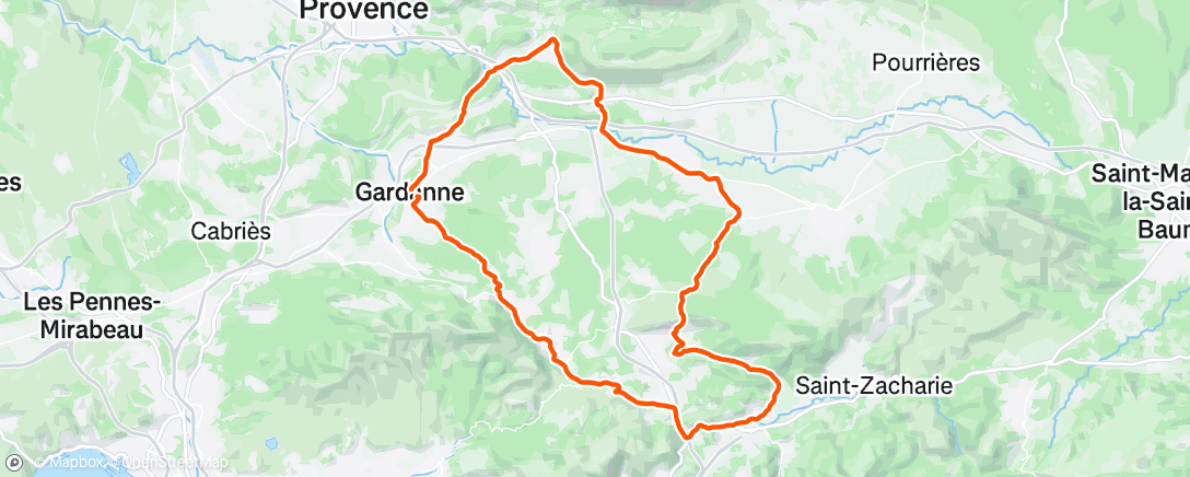 Map of the activity, Sortie vélo le midi