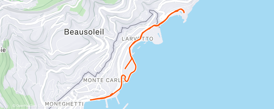 Map of the activity, Afternoon Run