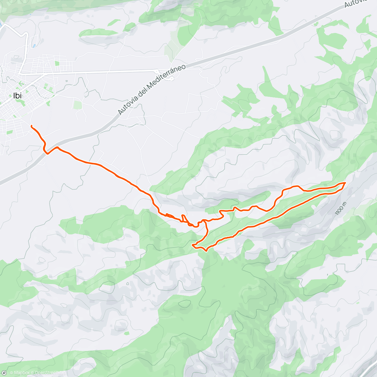 Map of the activity, Ibi. El Cremat y Cabec de Domingo
