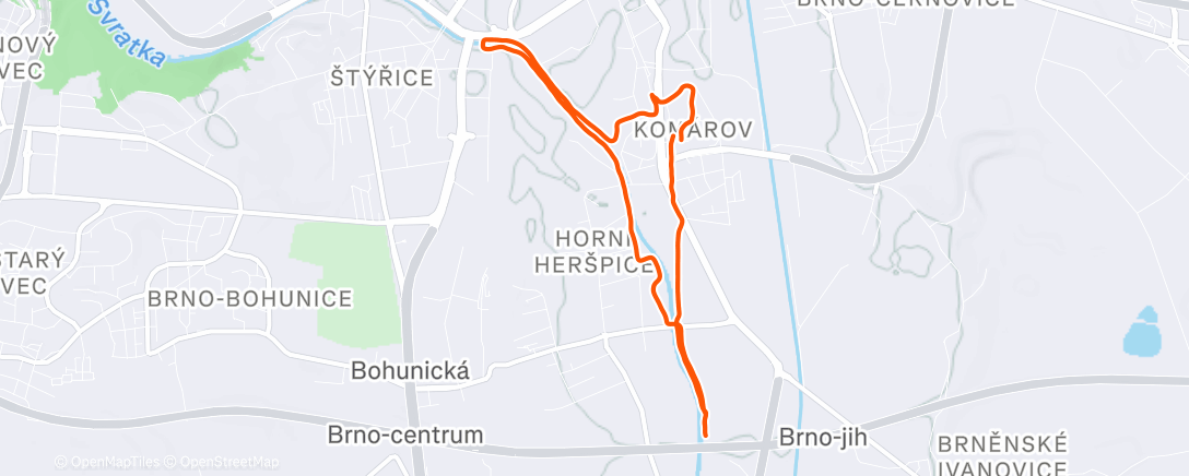 Map of the activity, Evening Run
