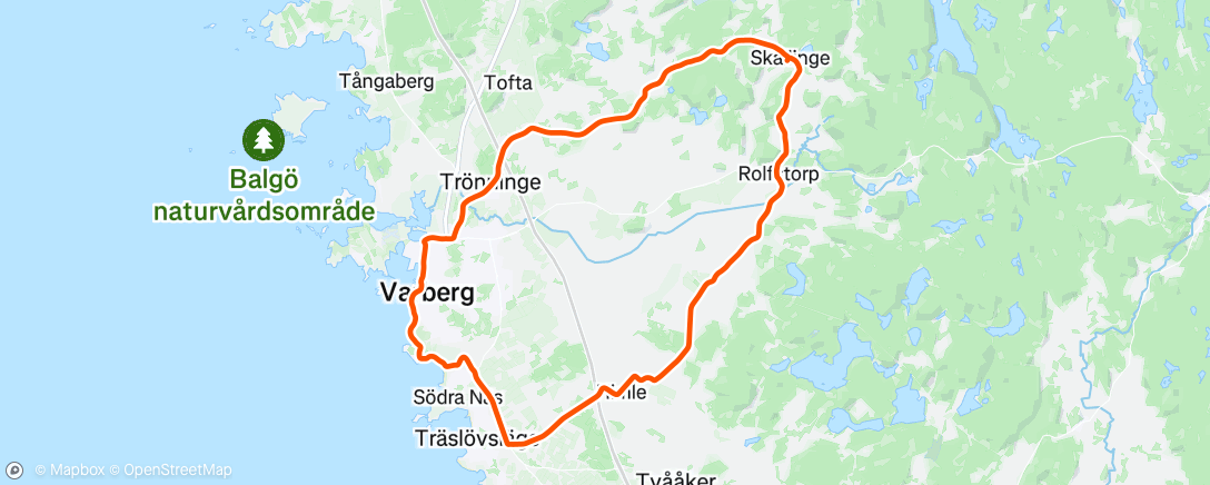 Map of the activity, Lunch Ride