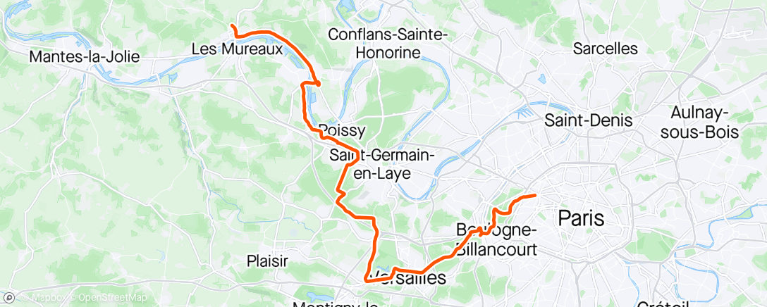 Map of the activity, Paris to London Day 1