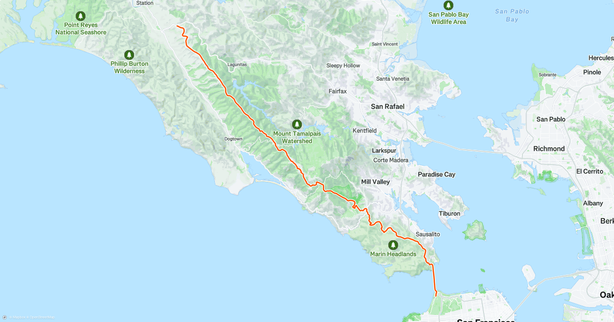 [Race] BayTrailRunners 50kms Coastal Marin | Strava