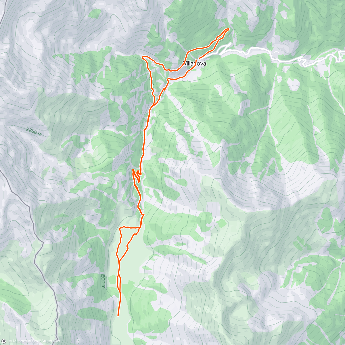 Map of the activity, Rifugio Jervis