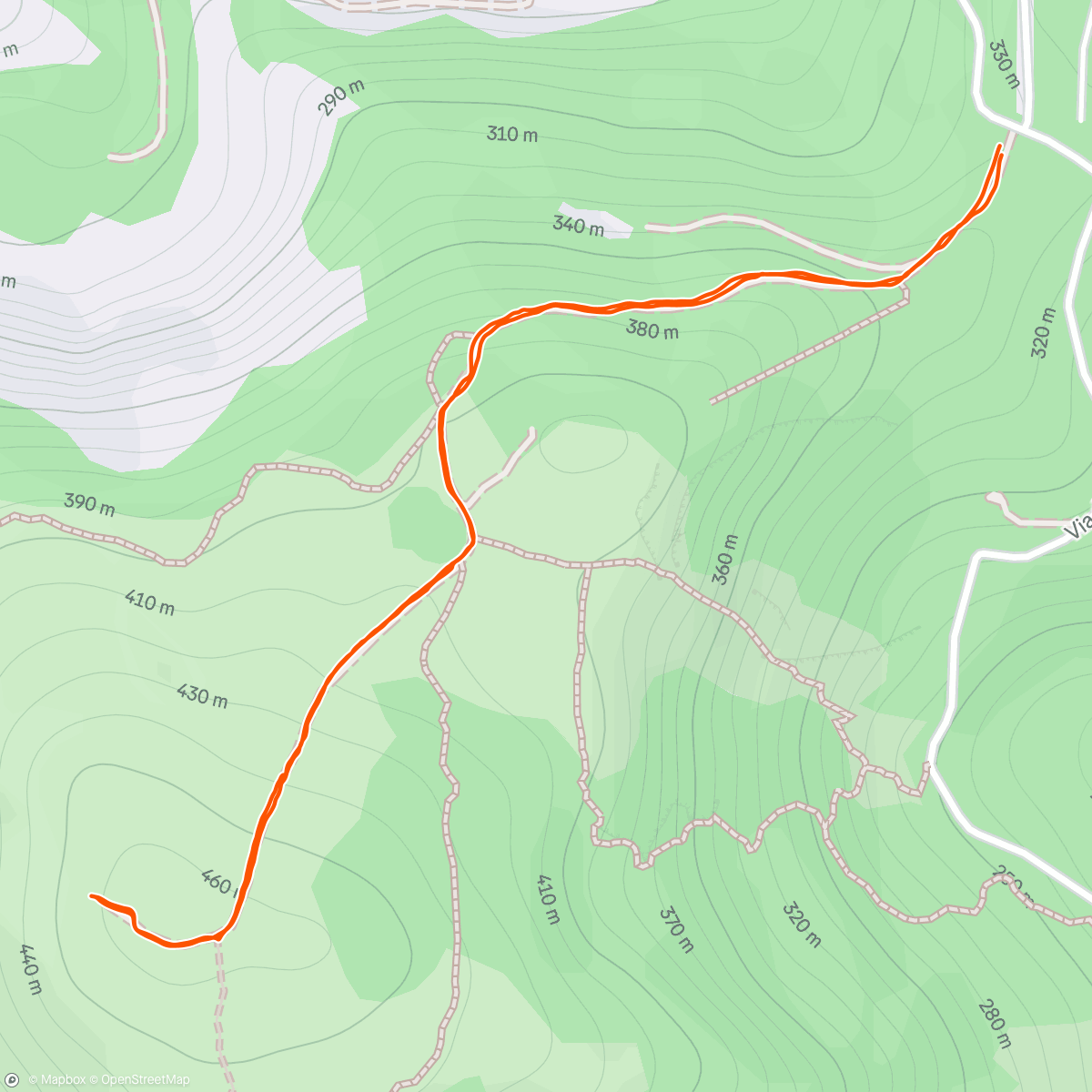 Map of the activity, Monte Calvo