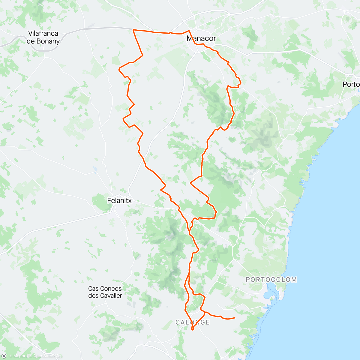 Map of the activity, Bicicleta de gravel matutina