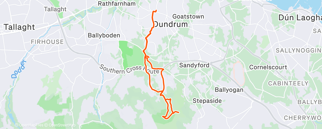 Map of the activity, Lunch Trail Run