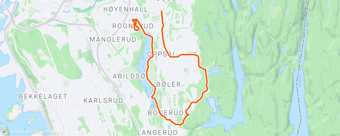 Map of the activity, Afternoon Run