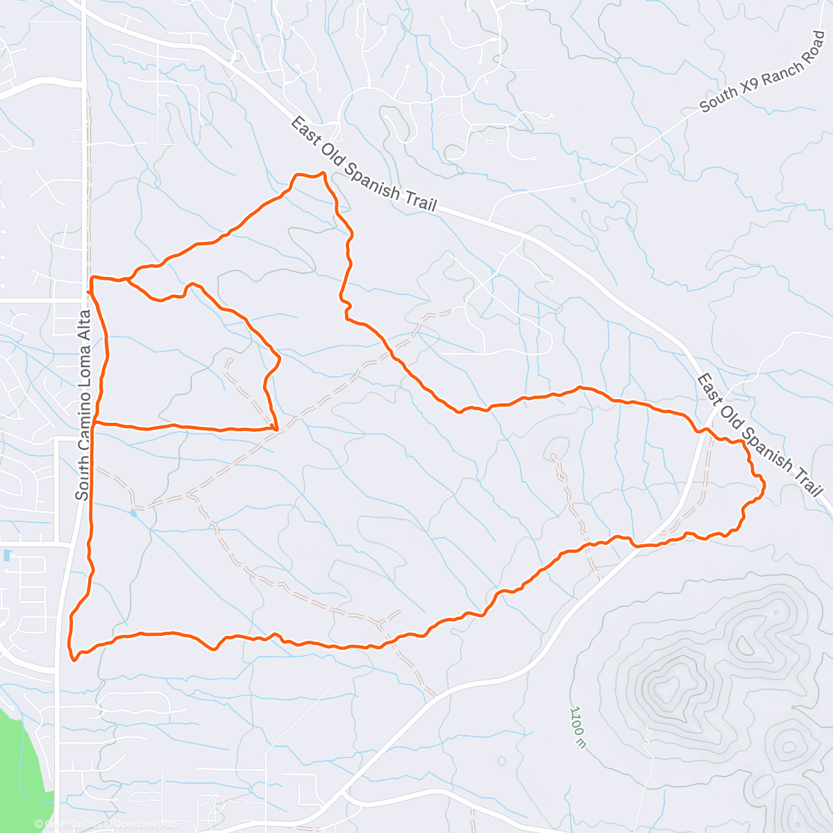 Map of the activity, Night Ride No Lights No problem. Just watch out for cactus.