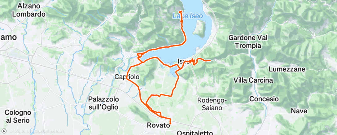 Map of the activity, Lunch Ride