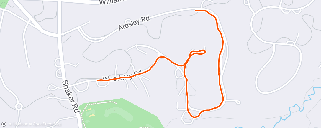 Map of the activity, Afternoon Run