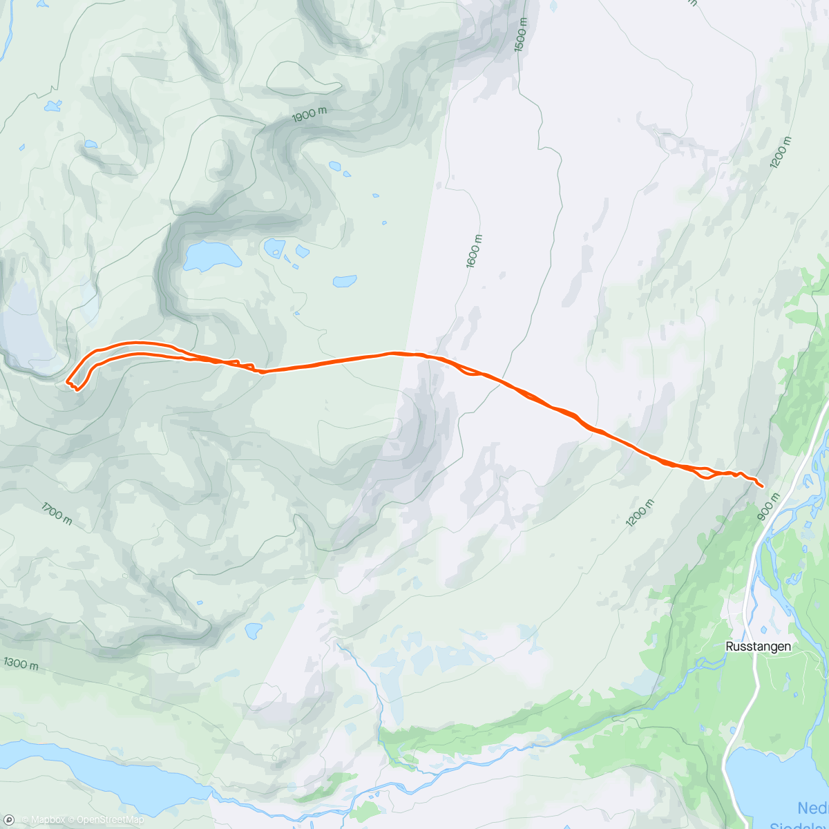 Map of the activity, Nautgardstinden 2258 moh