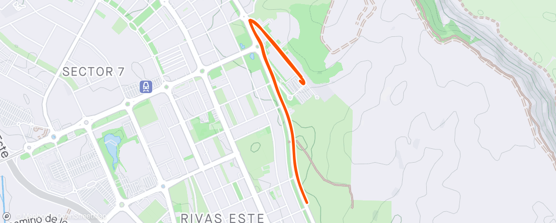 Map of the activity, Calentamiento + cuestas