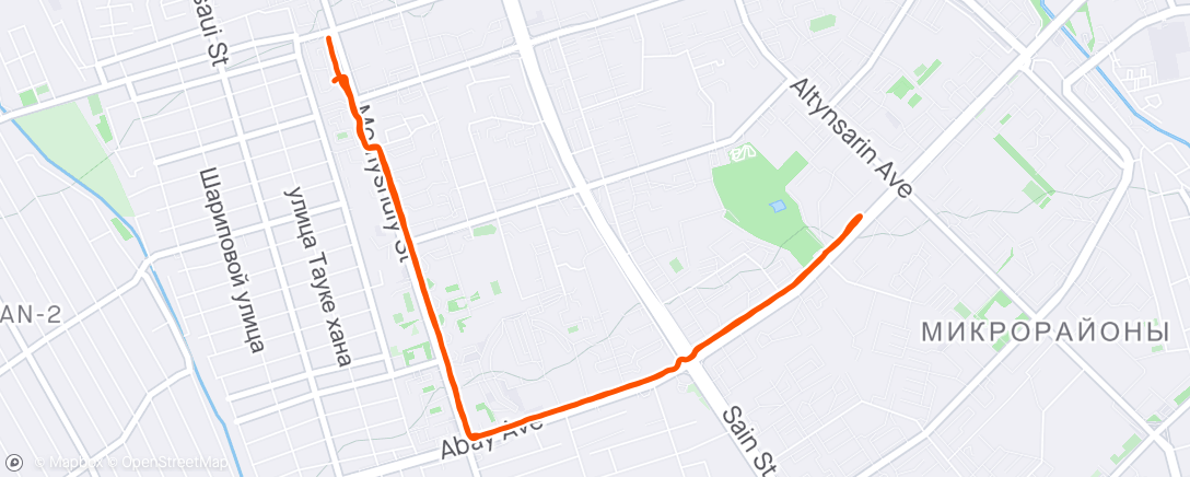 Map of the activity, Morning Run