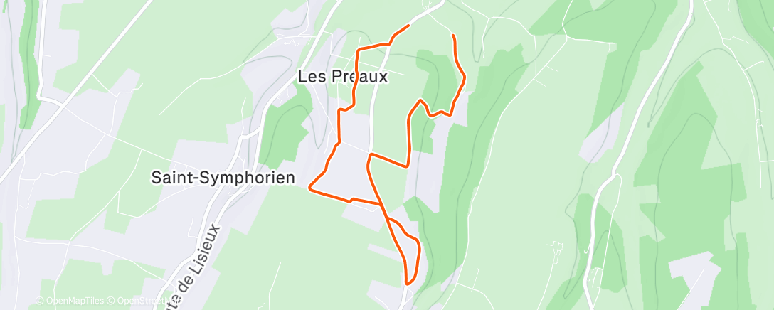 Map of the activity, Lunch Trail Run