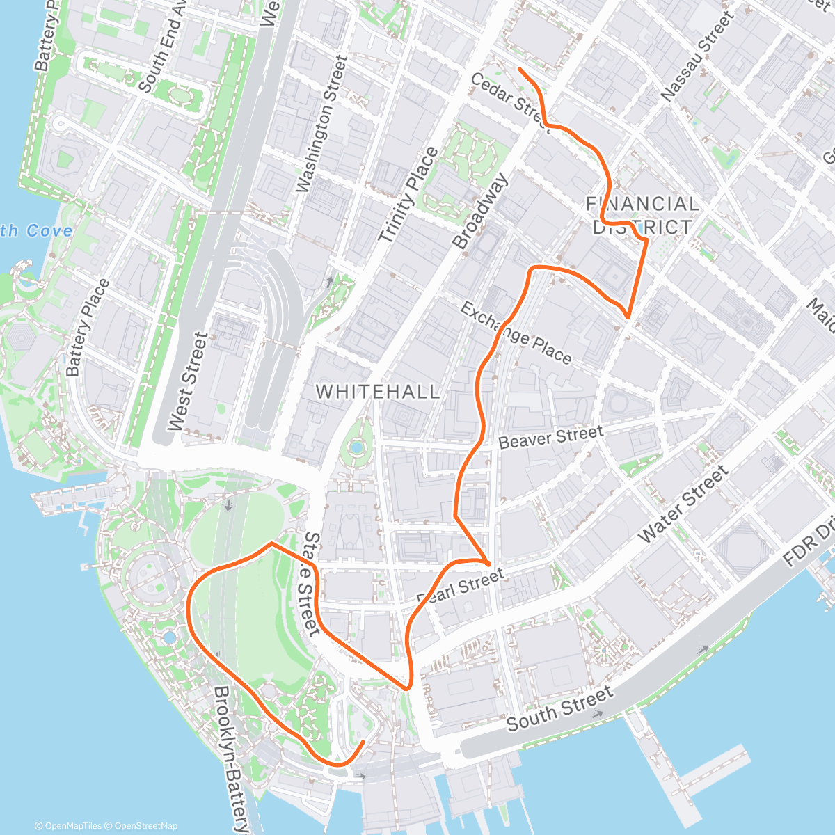 Map of the activity, Morning Run