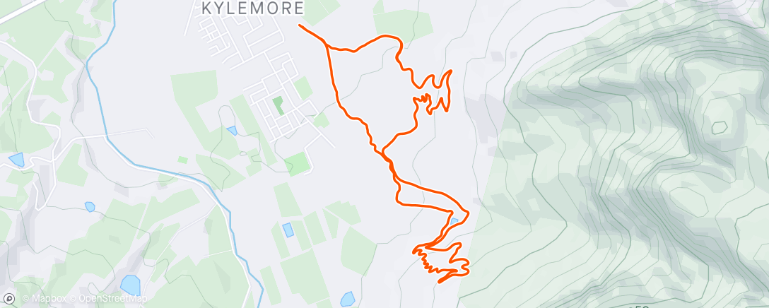 Map of the activity, Rainy Banhoek Shred with Nick.