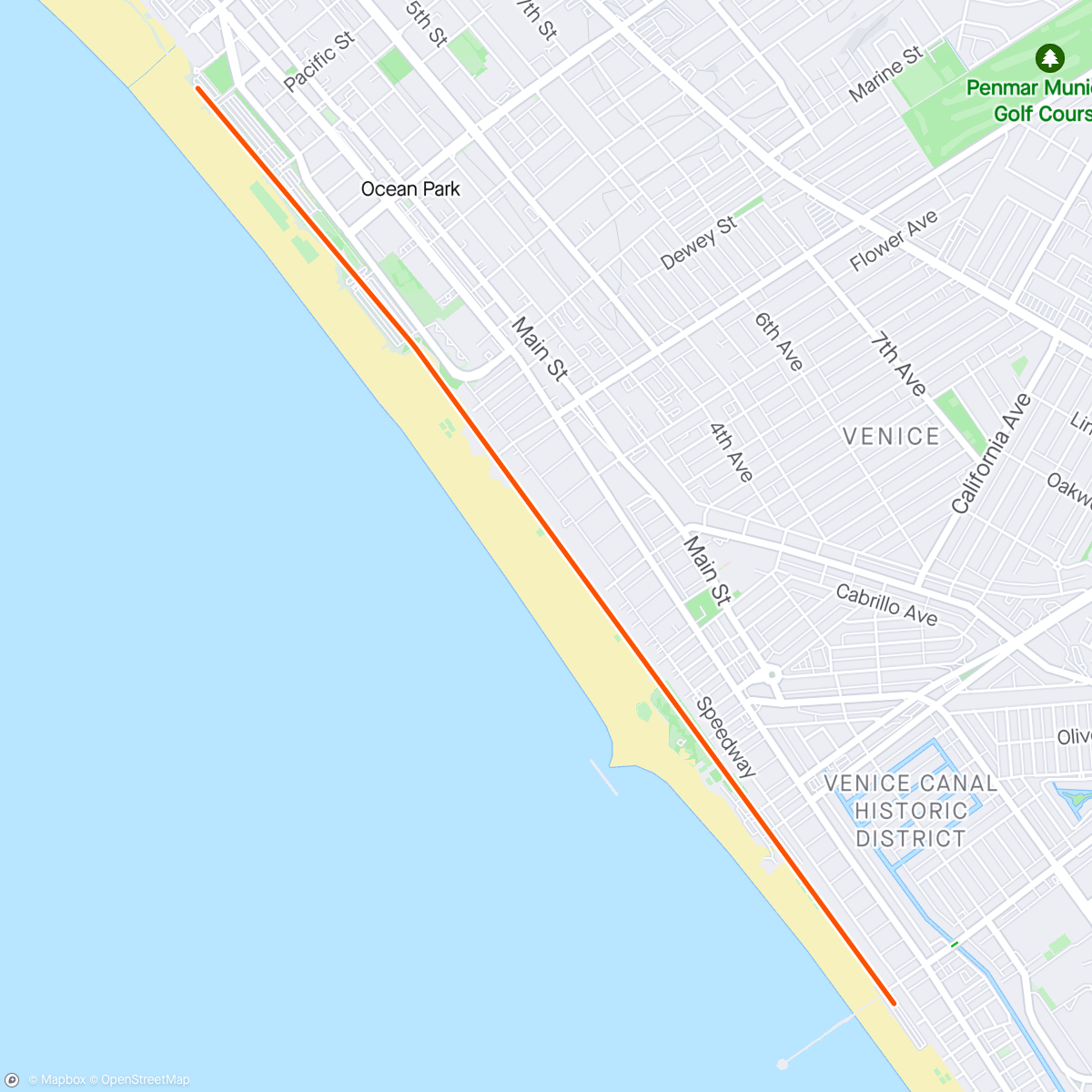 「ROUVY - Venice beach」活動的地圖