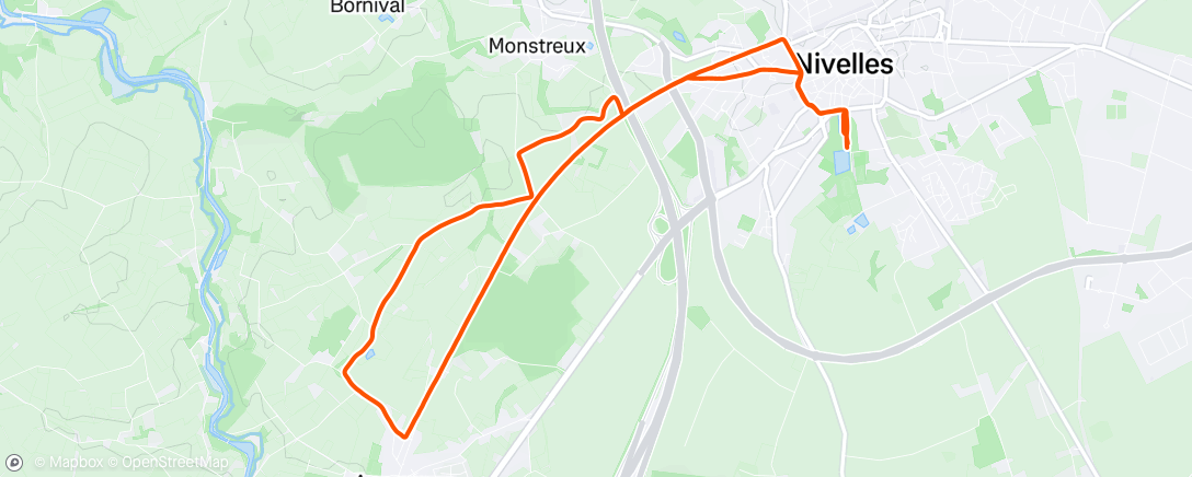 Map of the activity, Evening Run