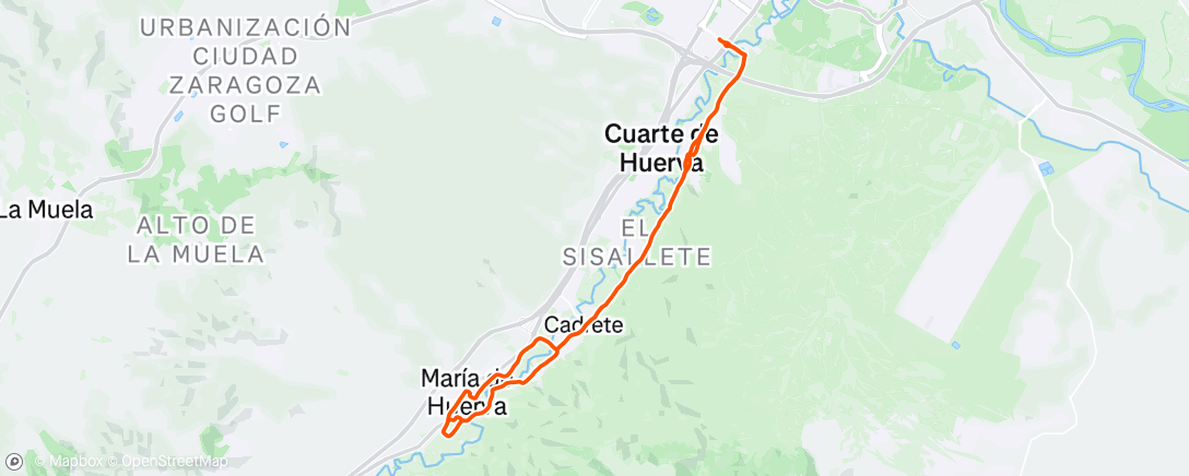 Map of the activity, Bicicleta a la hora del almuerzo