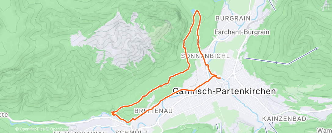 Map of the activity, Traillauf am Nachmittag