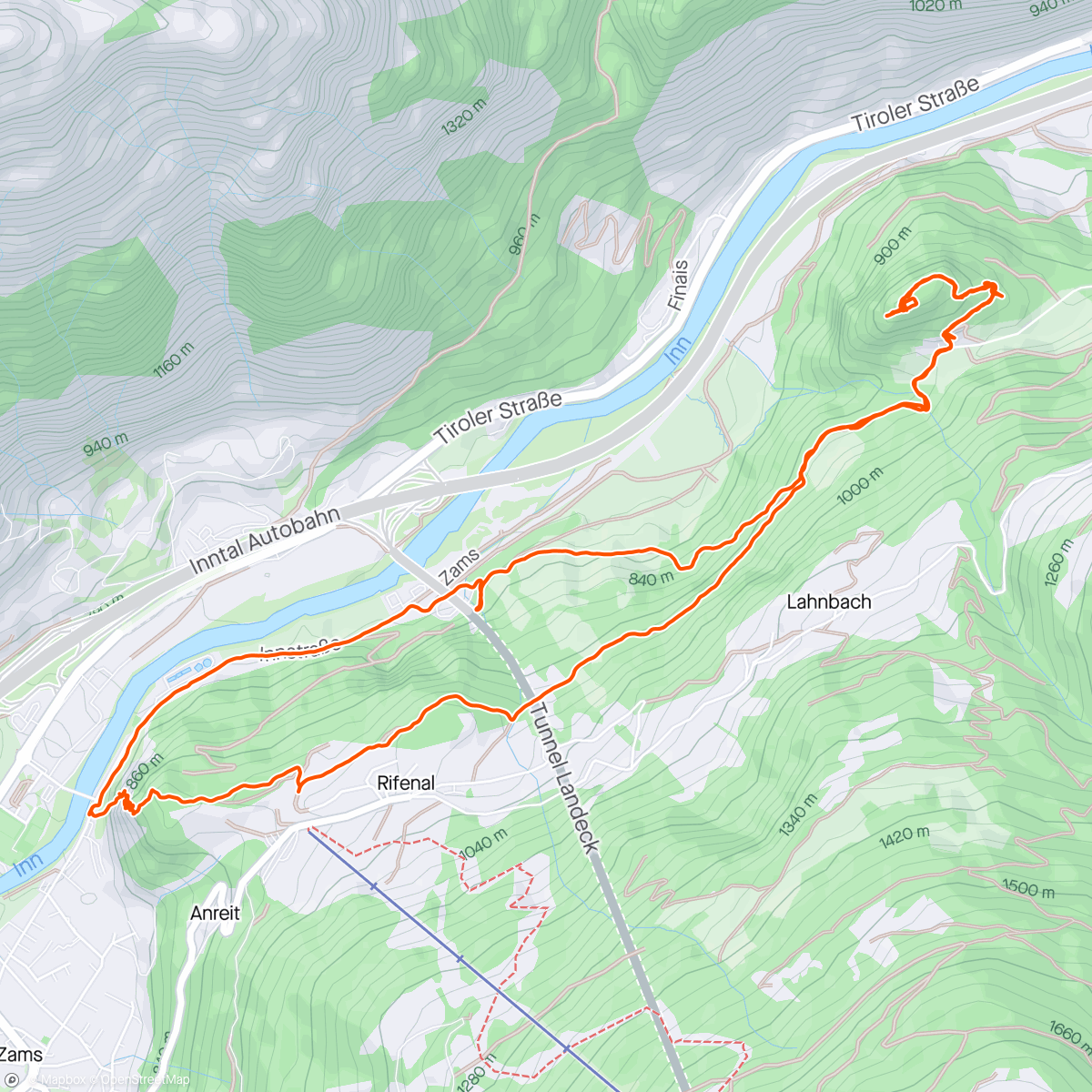 Map of the activity, Galug Klettersteig / Kronberg