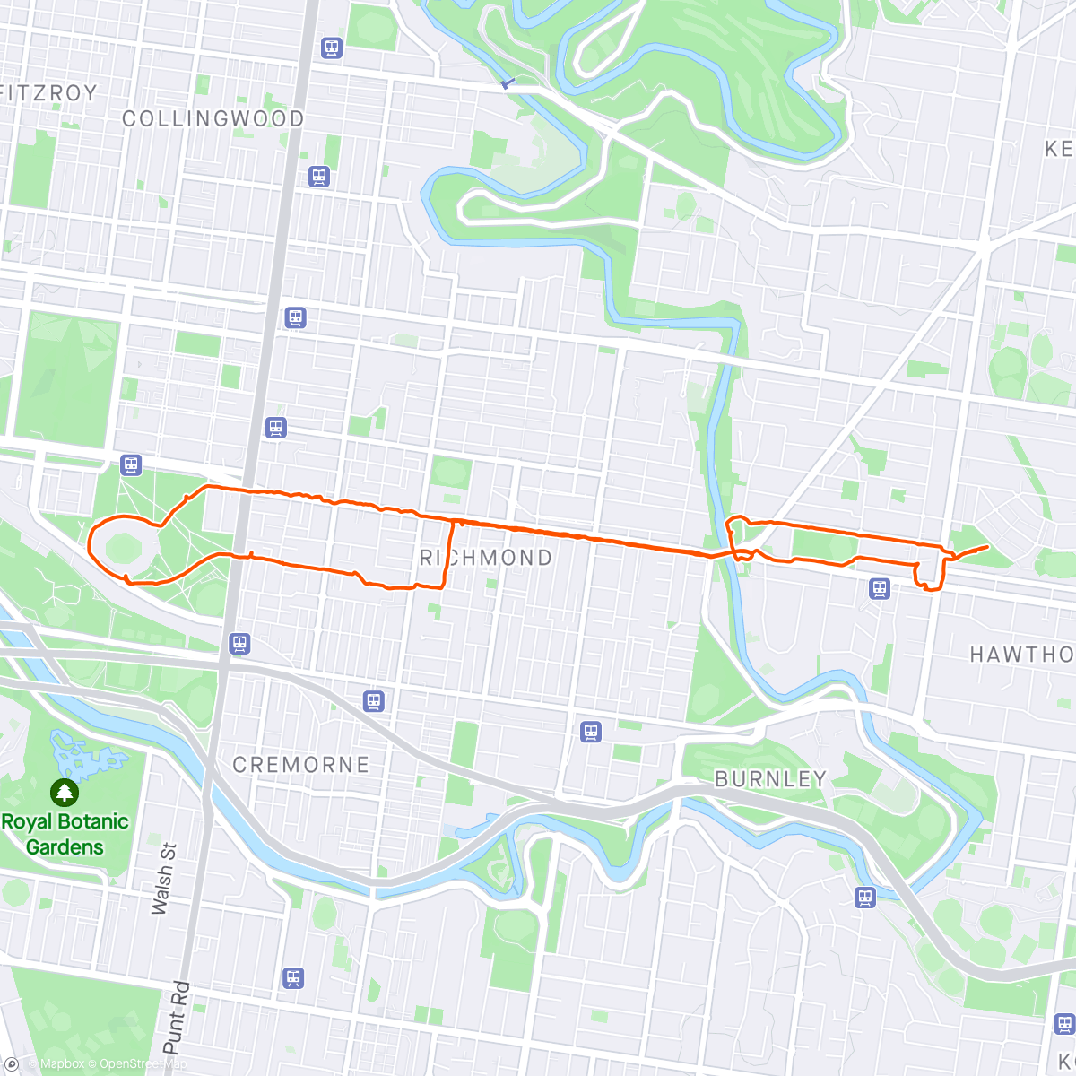 Map of the activity, Morning walk