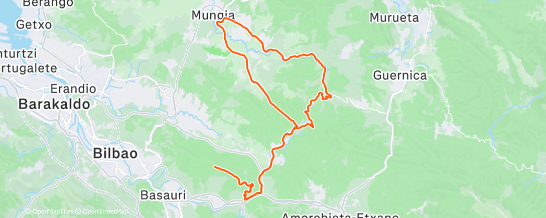 Map of the activity, Bicicleta a la hora del almuerzo