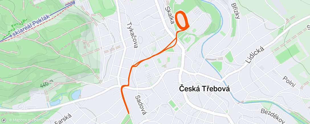 Map of the activity, Afternoon Run