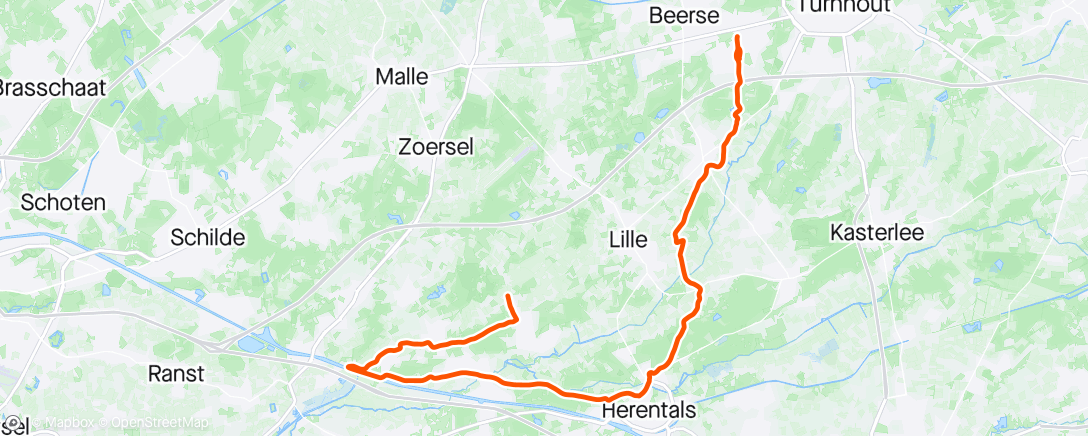 Mapa de la actividad, Ochtendrit op mountainbike