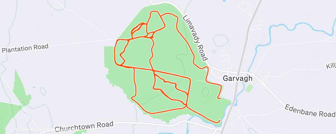 Map of the activity, Evening Ride