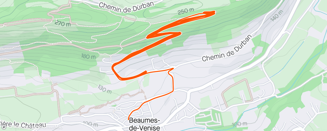 Map of the activity, Côtes en prévision du ventoux samedi