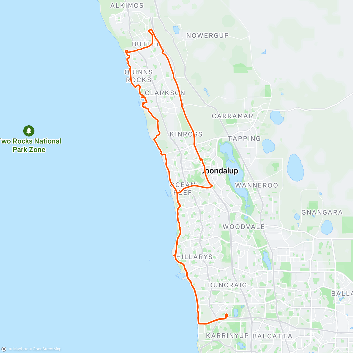 Map of the activity, Morning Ride