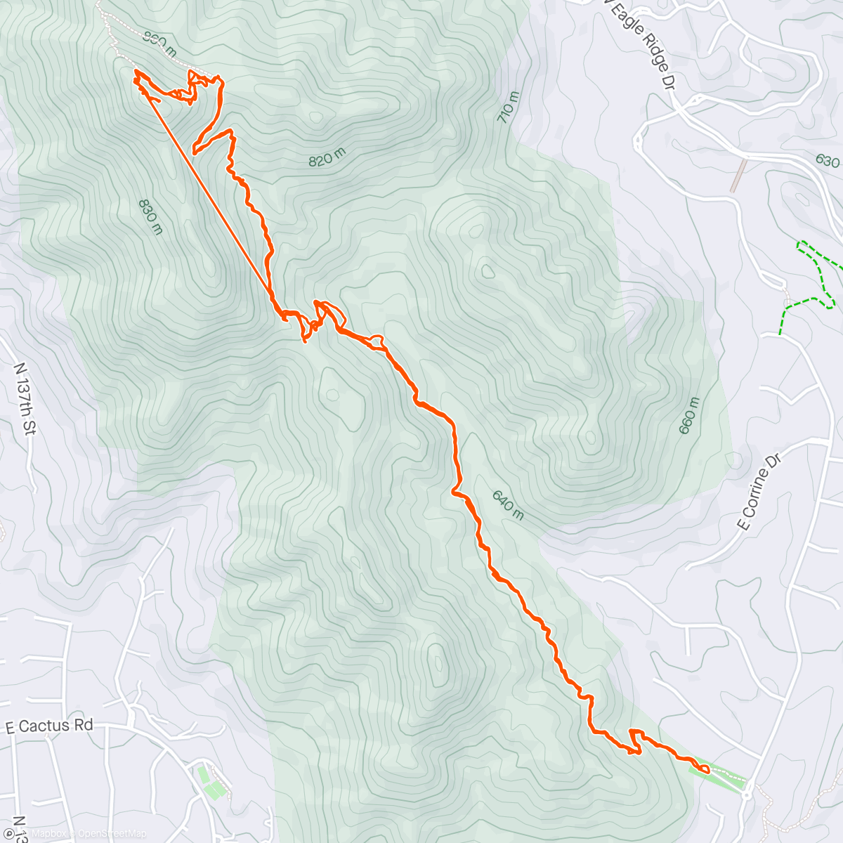 Map of the activity, Sunrise twice = 1/2 grand canyon.
