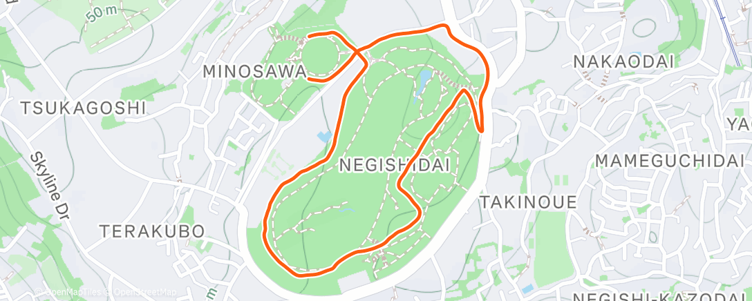 Map of the activity, 朝のトレイルランニング