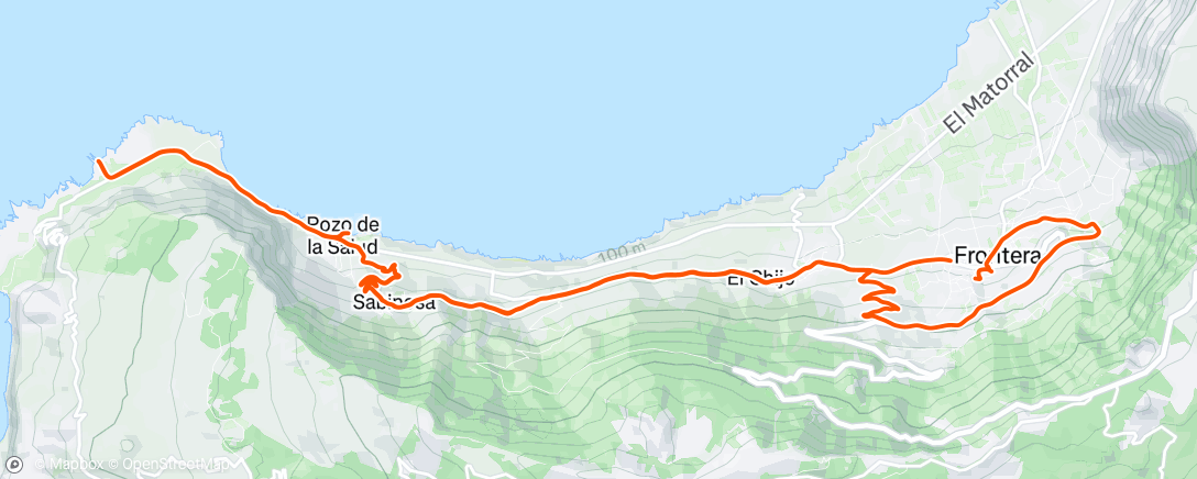 Map of the activity, Punta de la Sal, Pozo de la Salud y Montaña Colorada