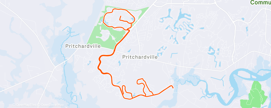Map of the activity, Pritchardville: Base Training