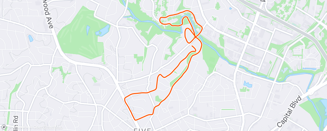 Map of the activity, Morning Run