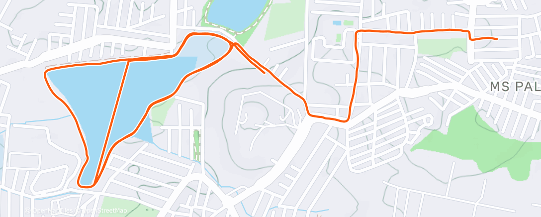 Map of the activity, Afternoon Run