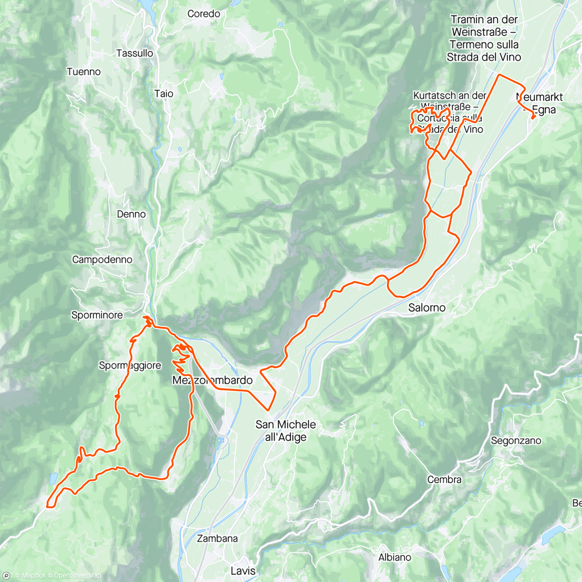 Map of the activity, Tour of the Alps stage 1
