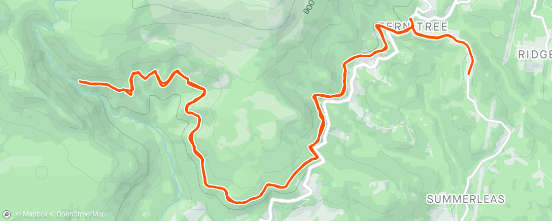 Mapa da atividade, Morning mountain bike ride