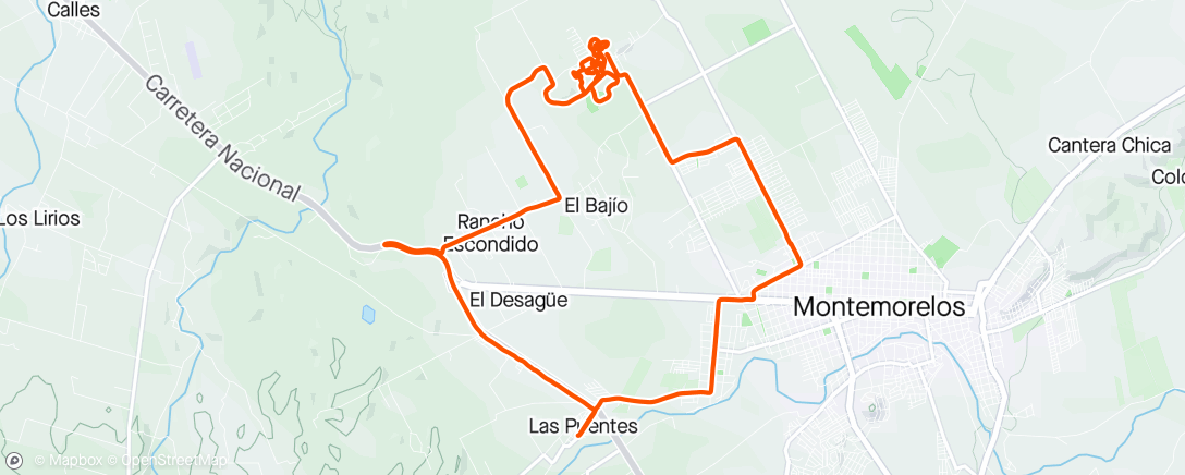 Mappa dell'attività Vuelta ciclista vespertina