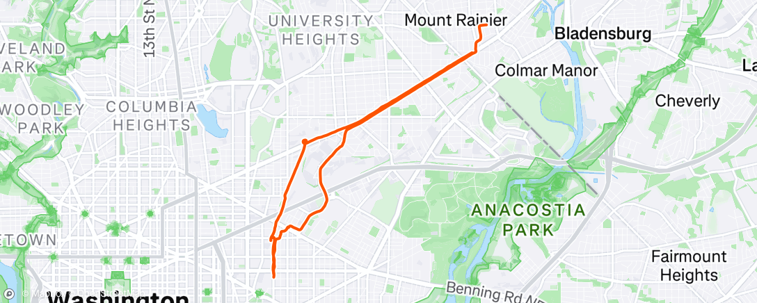 Map of the activity, Lunch Ride