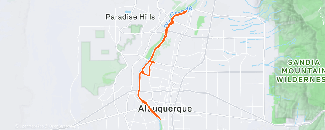 Map of the activity, Lunch Mountain Bike Ride
