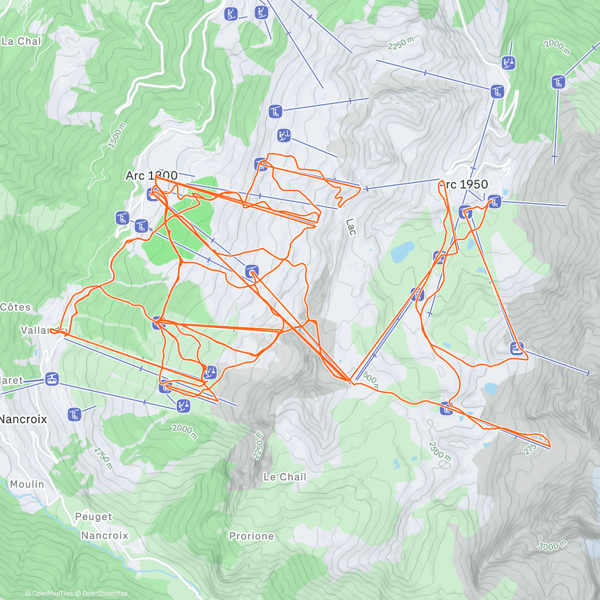 Map of the activity, Day off