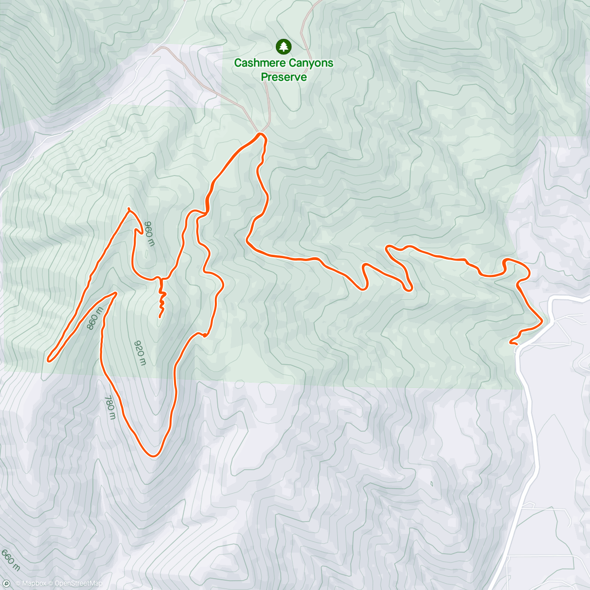 Map of the activity, Cashmere Canyons Crew