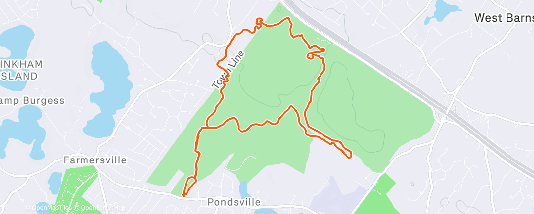 Map of the activity, Lunch Mountain Bike Ride